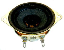 50 mm, Round Frame, 1.0 W, 8 Ohm, Alnico Magnet, Paper Cone Speaker w/Mounting Ears
