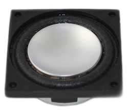 28 mm x 28 mm, Square Frame, 2.0 W, 8 Ohm, Neodymium Magnet, Mylar Dust Cap, Miniature Monitor Speaker