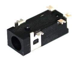 0.65 mm Center Pin, 2.0 A, Right Angle, Surface Mount (SMT), DC Power Jack with Shield