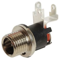 2.5 mm Center Pin, 5.0 A, Right Angle, Panel Mount, Threaded, DC Power Jack