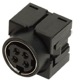 Standard DIN Receptacle, 4 Contacts, Vertical, PCB Mount