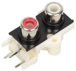 2-Port, Right Angle, RCA Jack with Mounting Hole 1