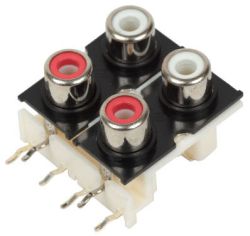 4-Port, Right Angle, RCA Jack with Mounting Hole 1